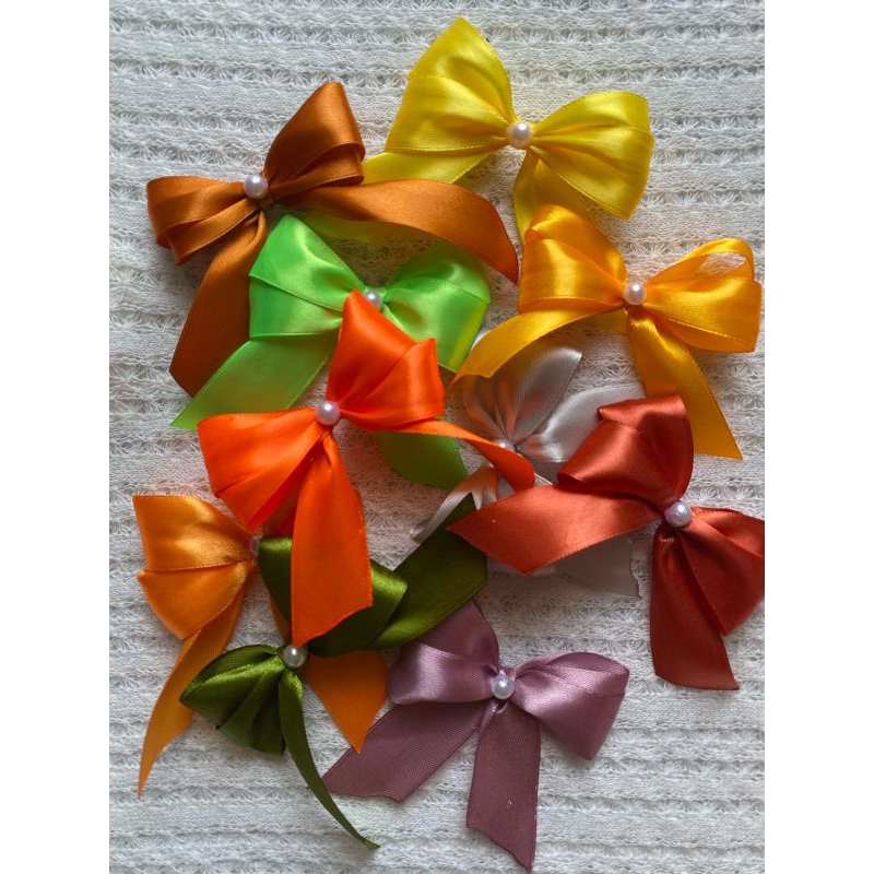 

(10 pcs) Pita Satin 2,5cm Hiasan Manik untuk Kado atau Hampers