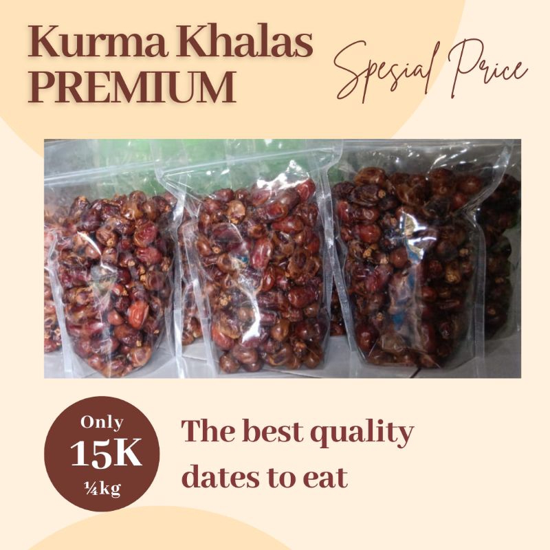 

Kurma Khalas Termurah Premium | Ready Makassar | Grade A | Kurma Murah Enak