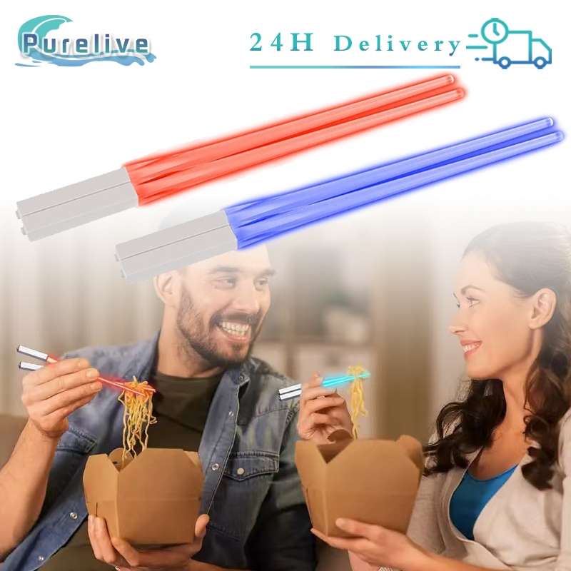 1 Pair Lightsaber Chopstick LED Sumpit Lightsaber Bercahaya Sumpit