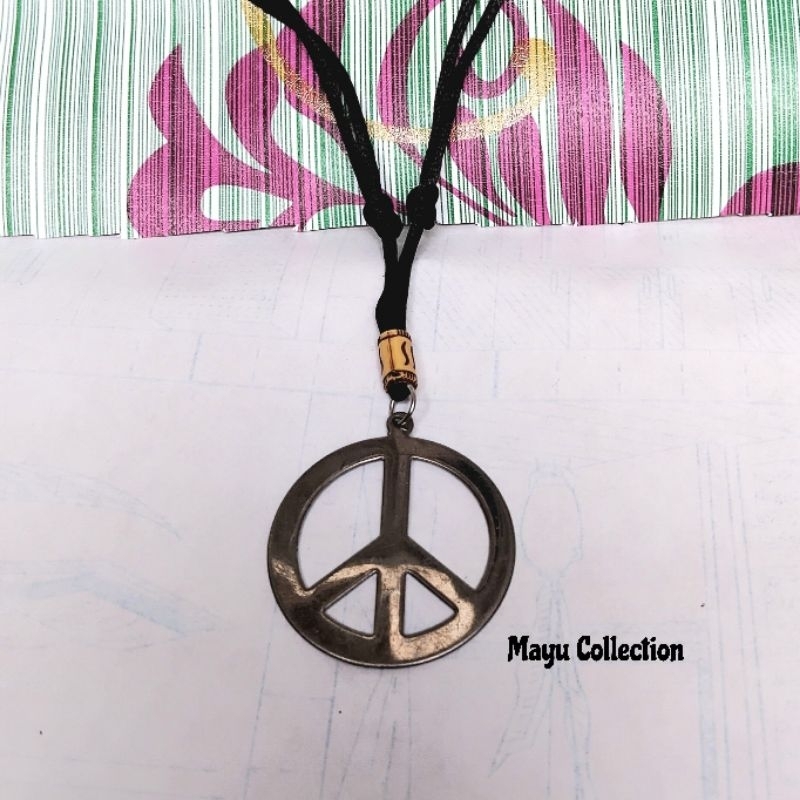 Kalung Tali Bandul Peace Fashion Pria dan Wanita
