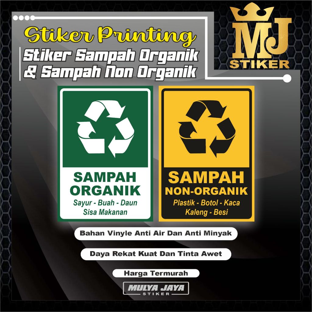 

PROMO Mulya Jaya Stiker Sampah Organik Non Organik / Stiker Limbah Organik Non Organik / Stiker Sampah Kering / Stiker Sampah Basah