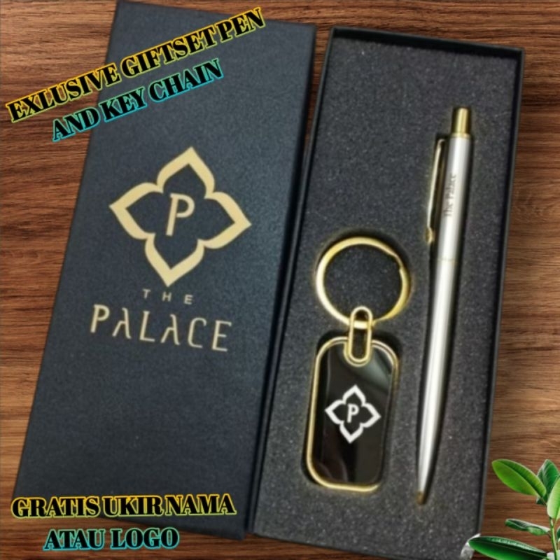 

Giftset Pen Exlusive Pulpen & Key Chain Gratis Grafir Nama/Logo || Kado Ulang Tahun | Souvenir Hampers | Seminar kit