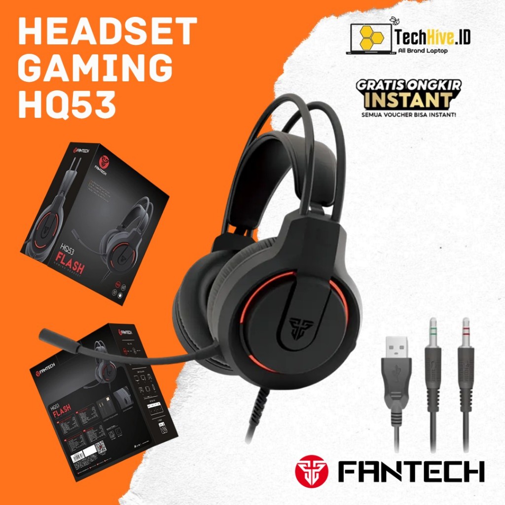 Headset Gaming Fantech HQ53 Flash Lightweight Wired