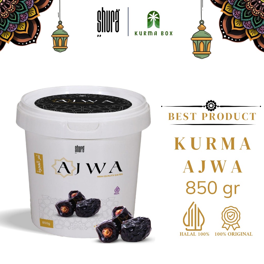 

Shura Kurma Ajwa Ajwa Dates Kurma Nabi Oleh Oleh Haji Ember 850 Gram Original