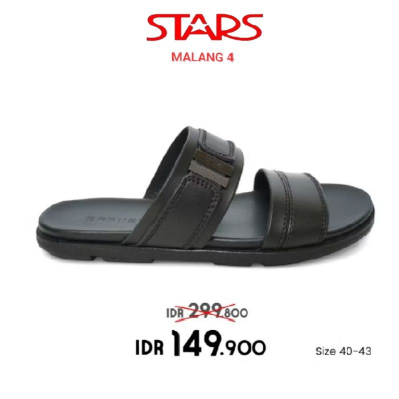 Sandal Pria Dewasa BARNET Omega 2 Black Hitam Original