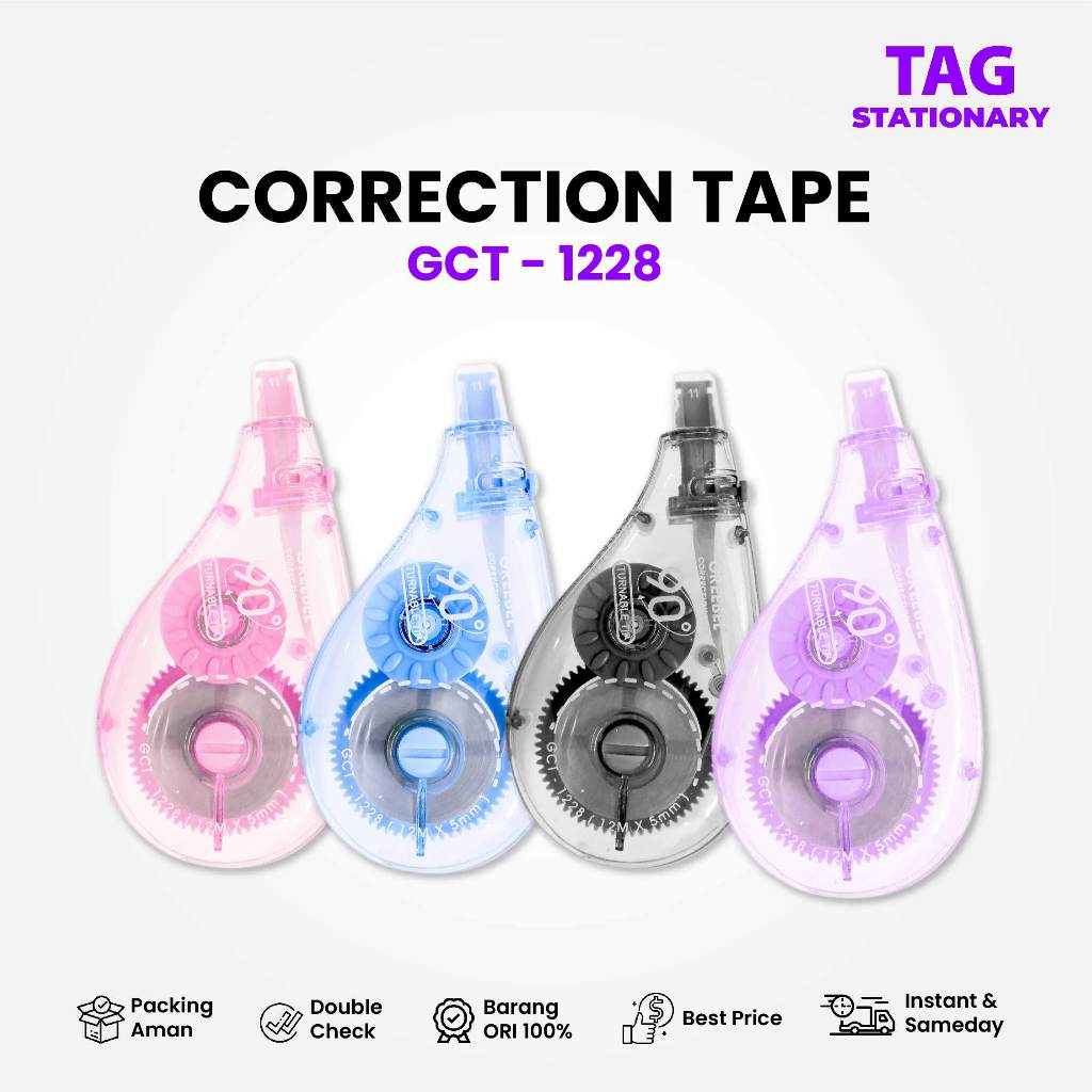 

GREEBEL Correction Tape Tip Ex Kertas GCT - 1228/ Correction Tape Timur Agung Grosir