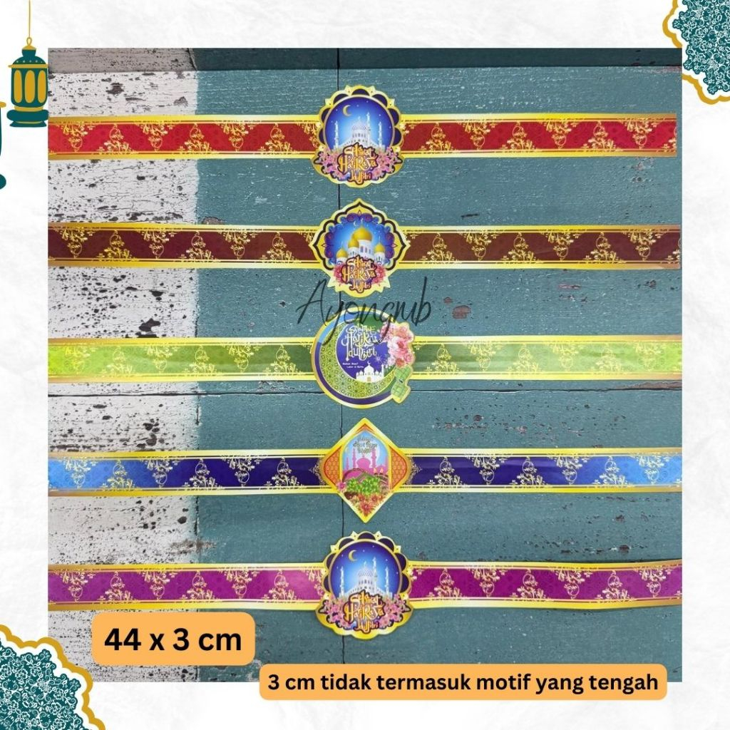 

(ECER) PAPER BELT PARCEL IDUL FITRI / KERTAS LABEL PARCEL / SABUK PARCEL LEBARAN 5 MOTIF