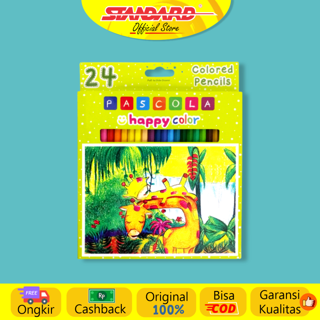 

Standard - Pascola Happy Color Pencil 24 / Set ( Pensil Warna / Pewarna / Coloring )
