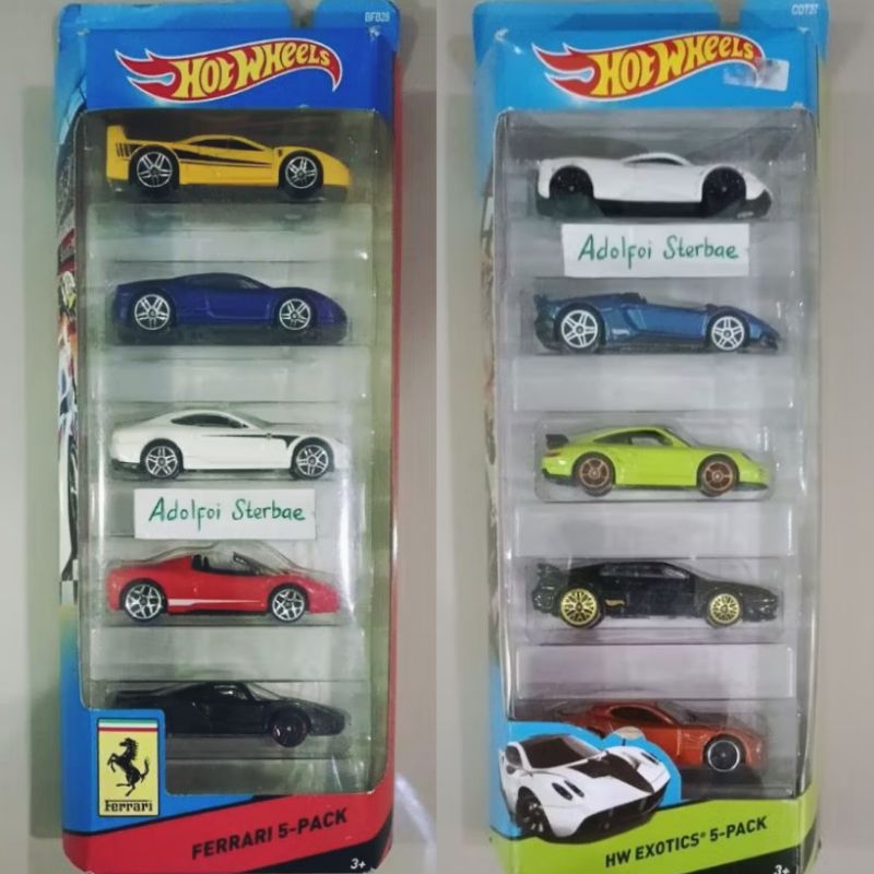 hotwheels hot wheels ferrari ferari isi 5 gift pack enzo ferrari f40 458 spider 430 scuderia 612 sca