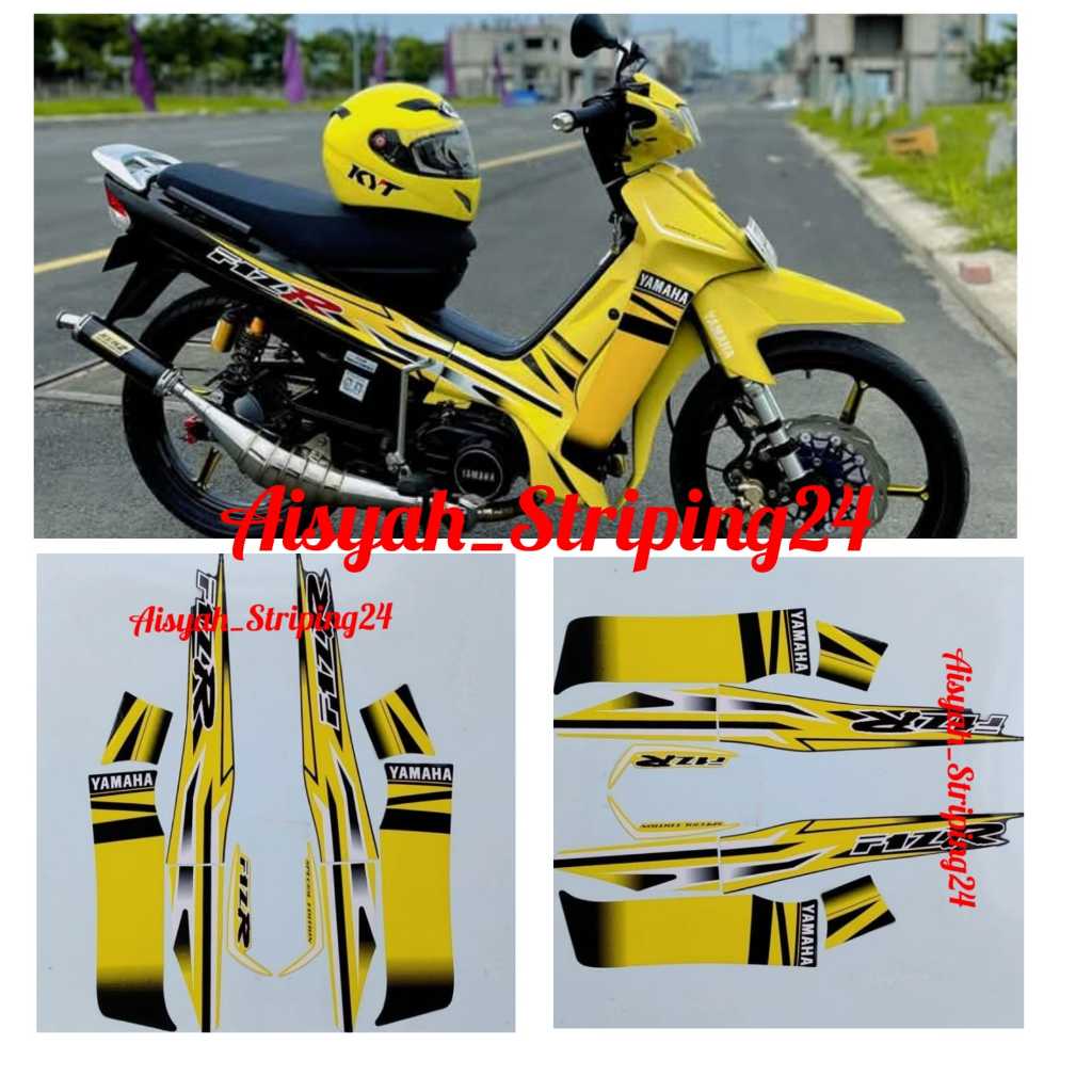 STIKER STICKER STRIPING LIS LES POLET BODY MOTOR YAMAHA F1ZR FIZ R SPECIAL EDITION HITAM KUNING