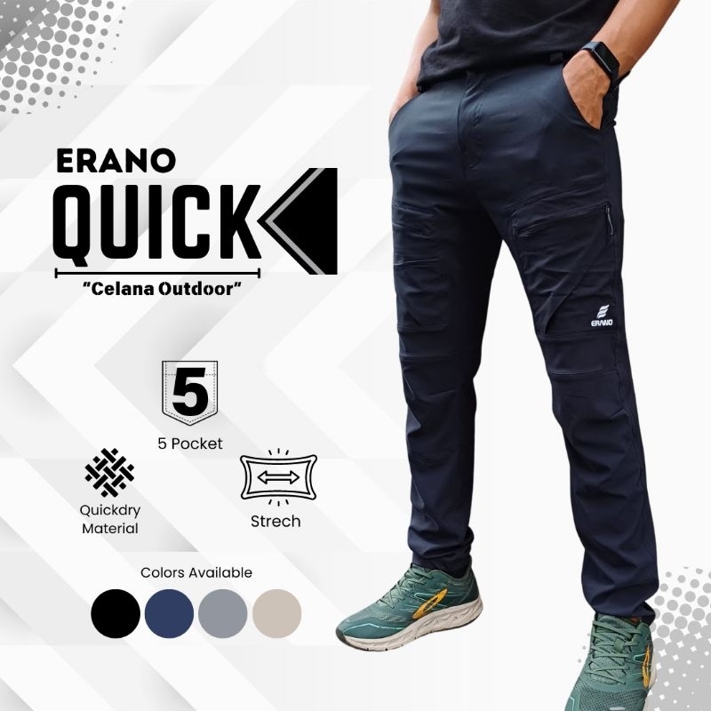 ERANO QUICK - CELANA GUNUNG PANJANG - CELANA OUTDOOR HIKING PRIA WANITA QUICKDRY