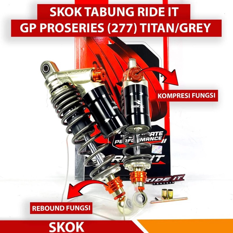 aj_motor87 // SHOCK BELAKANG RIDE IT GP 277 SHOCKBREAKER SKOK SHOK RX KING, TIGER, CB, GL, MEGAPRO, 