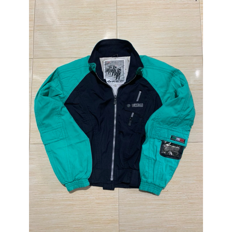 Jaket hitam hijau phenix M