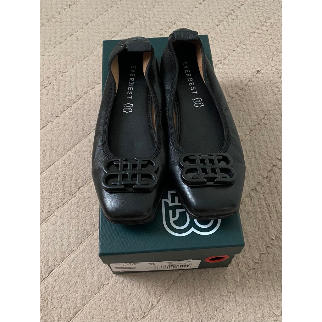 Preloved Flatshoes Wanita Everbest Ori Store Romy | Black Hitam | Size 35