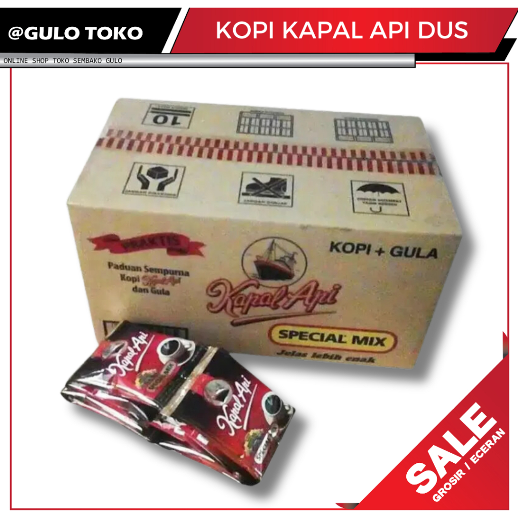 

Kopi Kapal Api + Gula Special mix kemasan Sachet 23g 1 DUS (GULO TOKO)