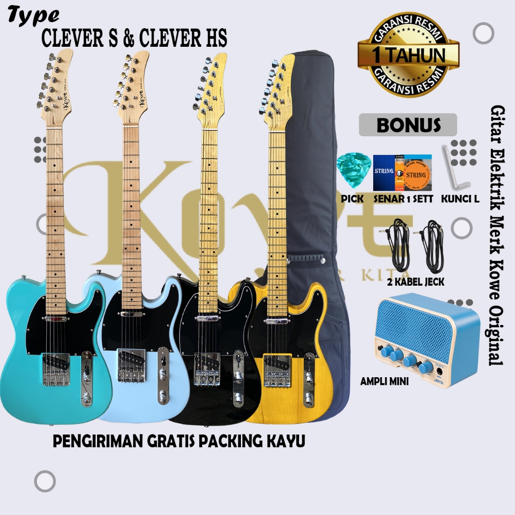 Kowe Gitar Original Elektrik Merk KOWE Seri Clever Model Tele