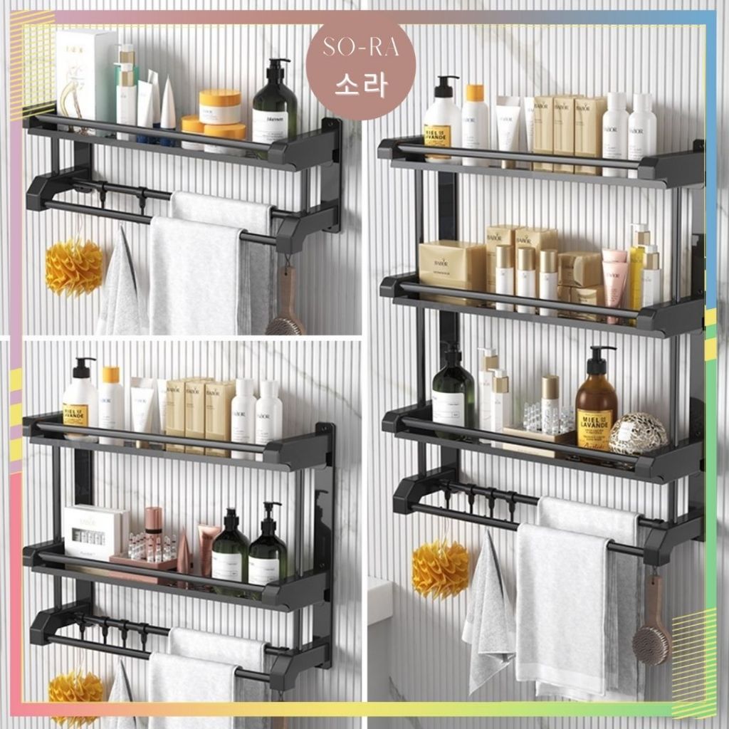 SORA - Gantungan Handuk Rak Gantung Kamar Mandi Set Kamar Mandi Furniture Tempat Tissue Kloset - Sta