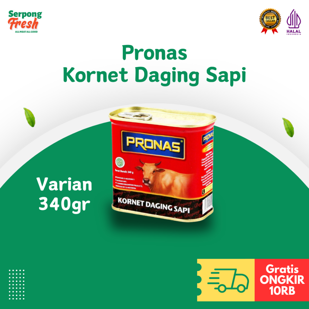 

Pronas Corned Beef Kornet Daging Sapi 340 gram