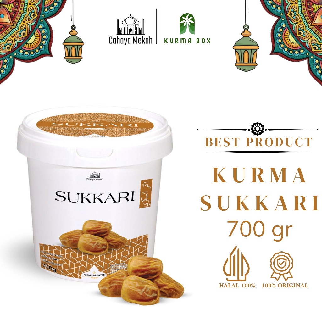 

Cahaya Mekah Kurma Sukari Ember 700gr Kurma Raja Sukari Premium Original High Quality