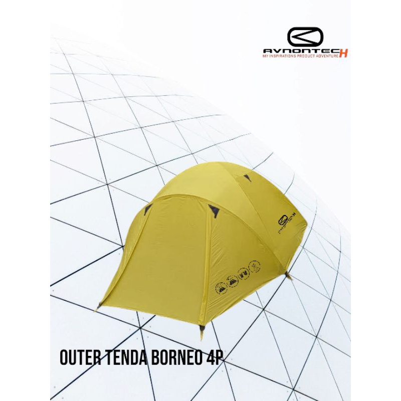 cover tenda borneo 4p tenda cemping outer tenda borneo4p