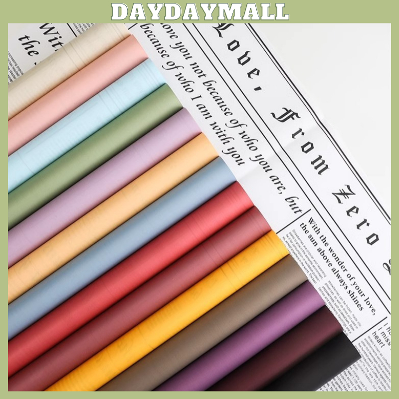 

Bicolor Buff Newspaper Cellophane Koran Kertas Bunga Wrapping Paper Lembaran Waterproff 6038