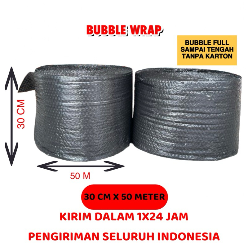 

DUTA Bubble Wrap Roll 30 cm x 50 Meter Hitam Bening Putih Tebal Murah Surabaya Jawa Timur Murah