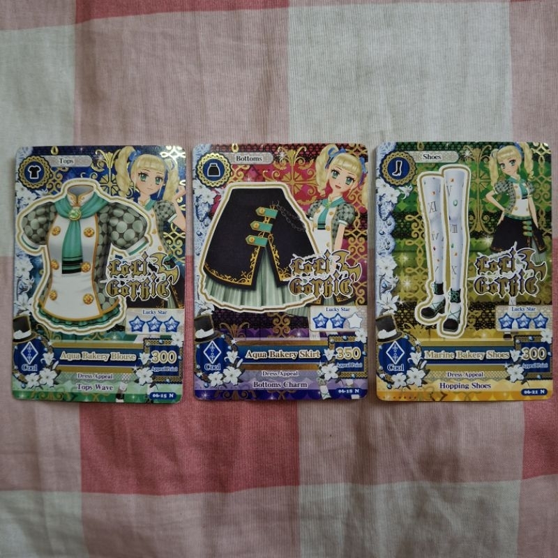 [Booked by : daissyarc] KARTU AIKATSU NORMAL CARD 'Aqua Bakery Coord' -SET 3 CARD-