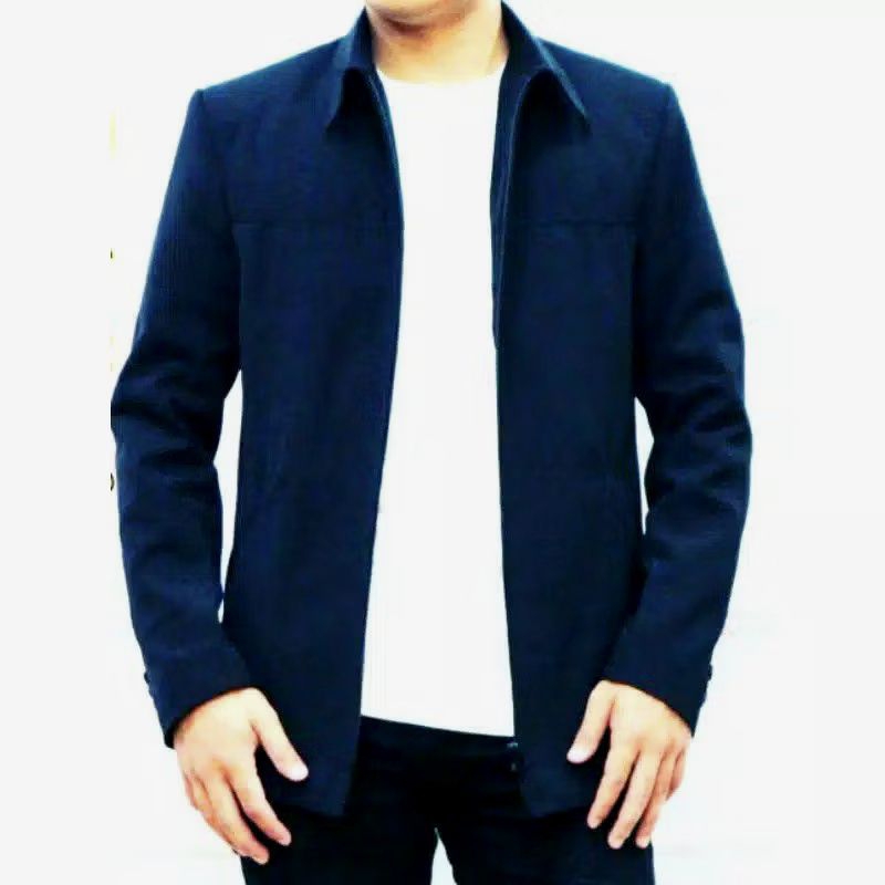 RB Jasket Putih / Jasket Pria Full Putih / Jasket Dosen