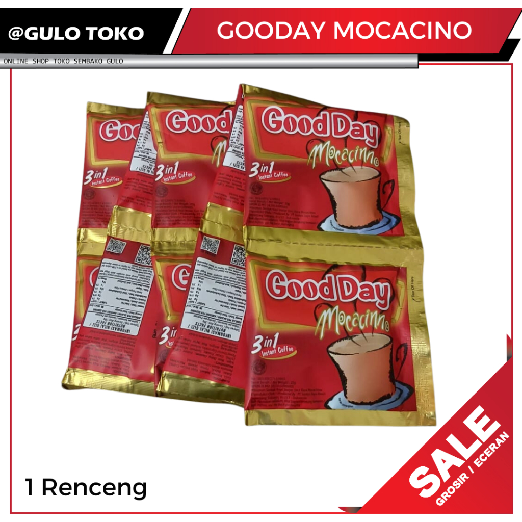 

Kopi GoodDay Mocacinno kemasan sachet 20g isi 1 RENCENG (GULO TOKO)