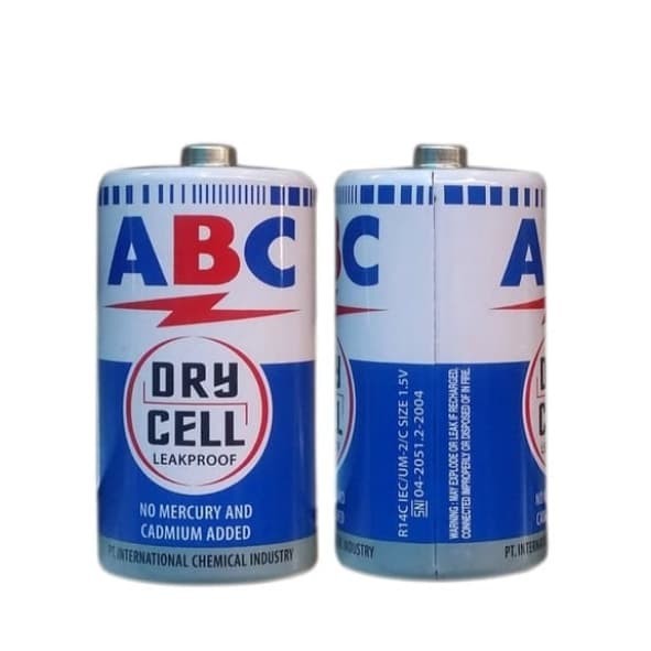 Baterai Tanggung ABC Biru R14 C 1.5V /ABC R14 size C R14C / Battery baterai batre biru tanggung