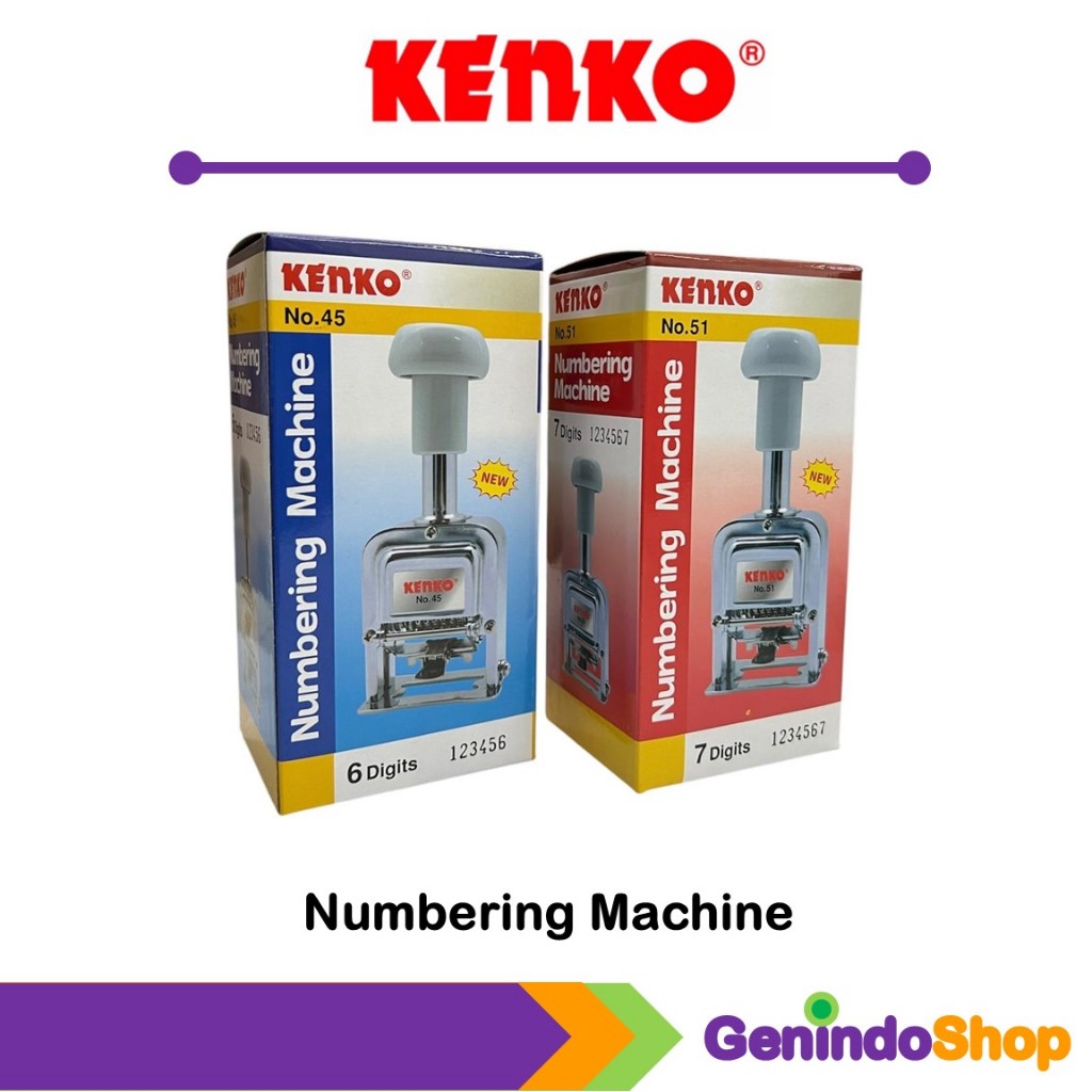 

Alat Nomor Berurutan Otomatis / Numbering Machine Stamp 6 dan 7 Digit Kenko