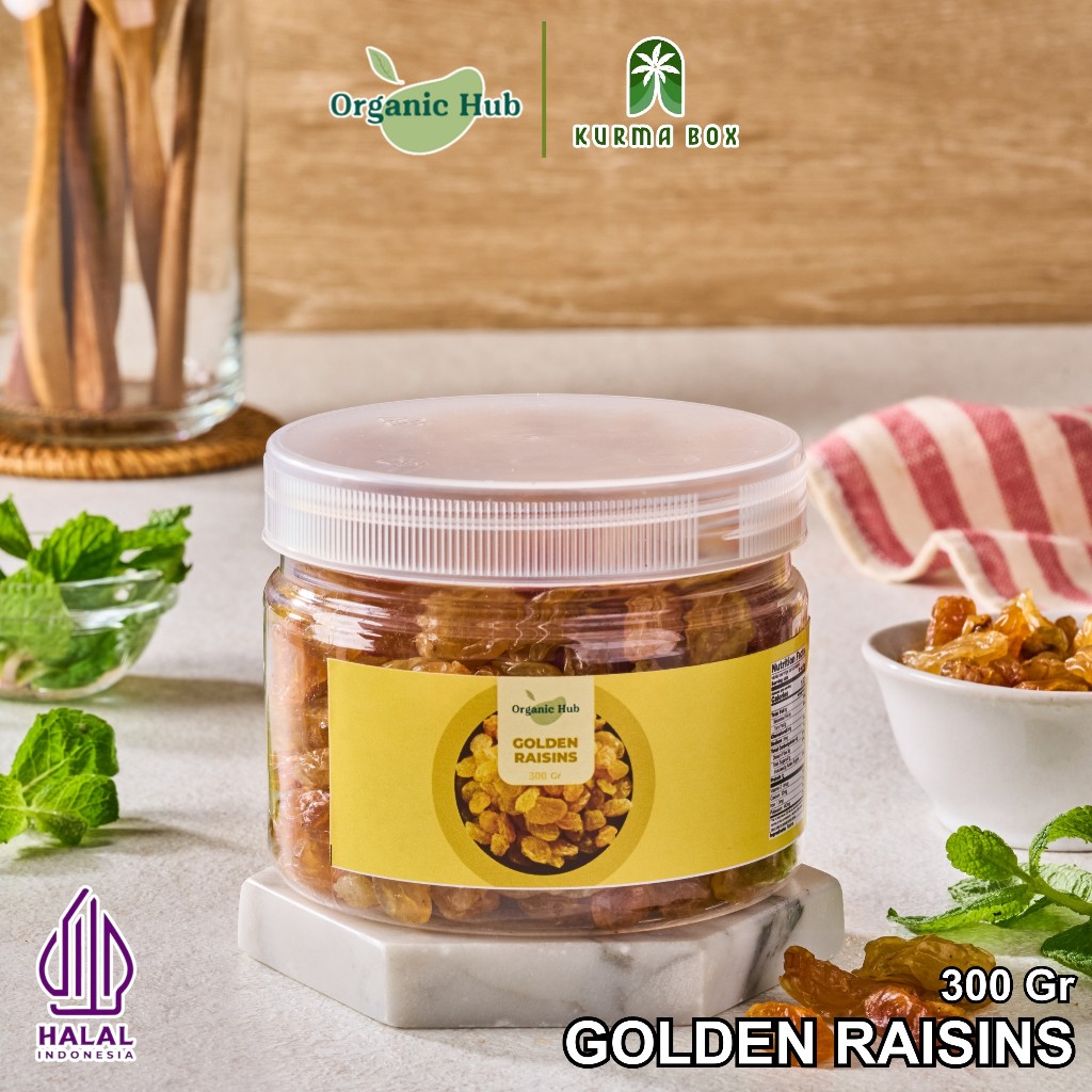 

Organic Hub Golden Raisans Kismis 100% Asli Arab Premium Quality Organik 300 gr