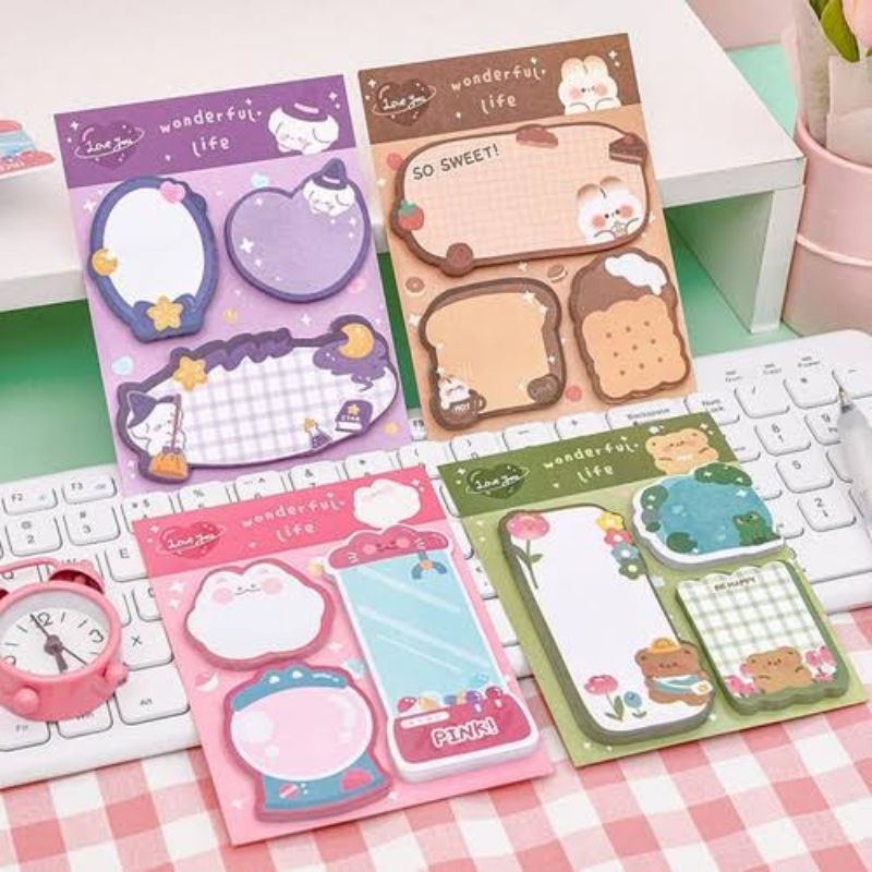 

11) Set Sticky Note Warna Coklat
