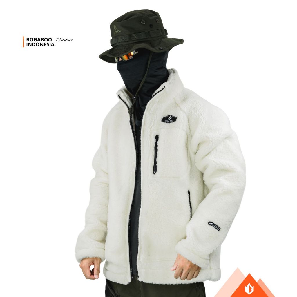 Bogaboo jaket Hoodie sherpa seri BEORNET - JAKET polar mid layer - jaket anorak pria dan wanita - Ho