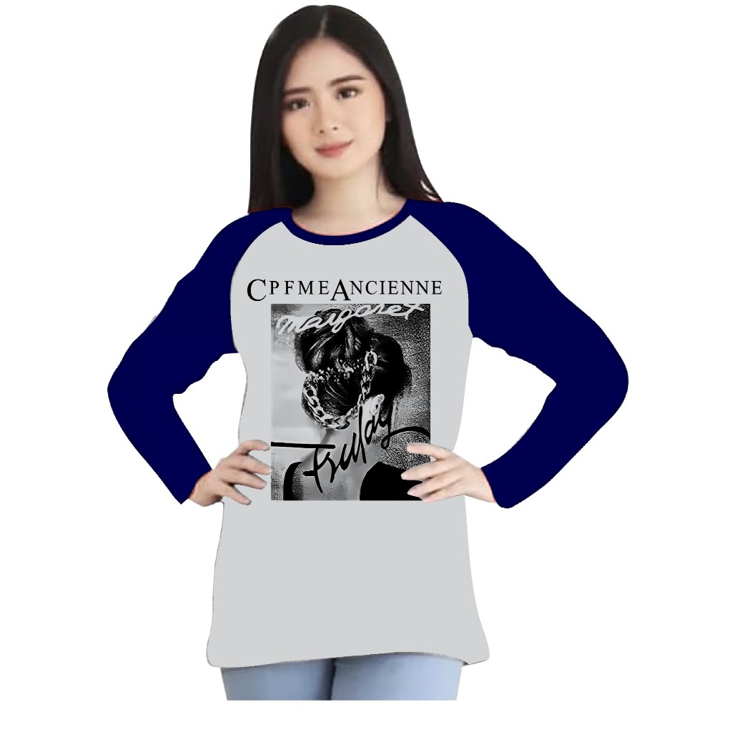 Kaos Wanita SABLON (Margaret ) Lengan Panjang/ Kaos Wanita/ Kaos raglan Cewek kaos raglan cewek term