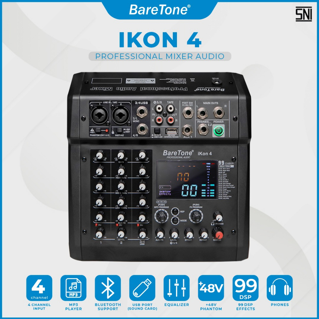 MIXER BARETONE IKON 4 ORIGINAL 4 CHANNEL 4 Ch MIXER AUDIO PROFESSIONAL