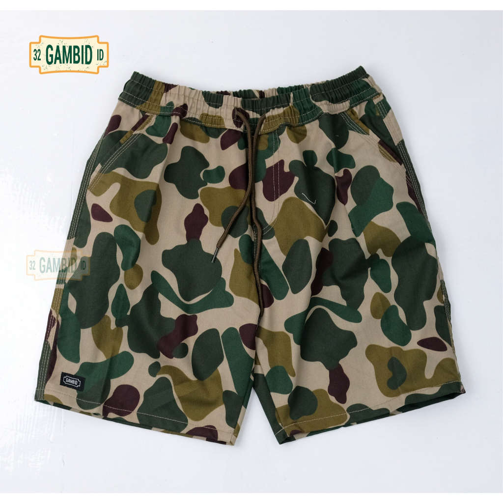BOARDSHORT/ BOARDSHORT CAMO/ ARMY/ CELANA BOARDSHORT/ Celana Pendek Loreng Army Unisex/ Curt Marine
