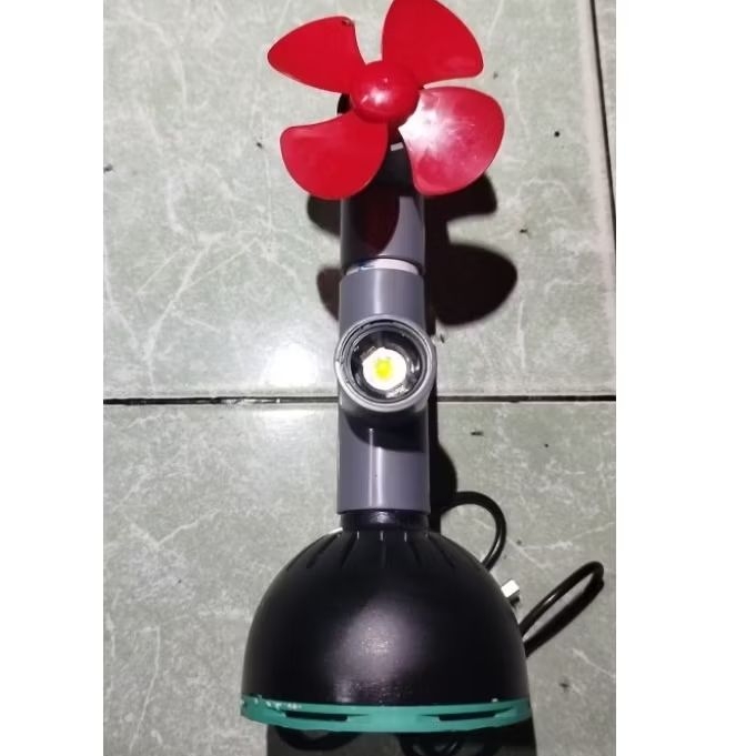 kipas mini+ senter dc Volt/USB/cas hp/powerbank prakarya sekolah