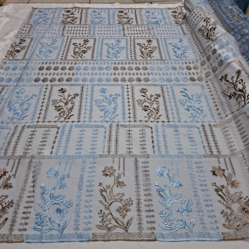 (COD) tulle ednic 2tone terbaru/tille buat kebaya, blazer, gaun, gamis/brokat bordir