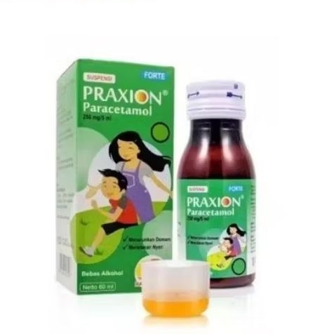 Praxion Paracetamol Forte 60 ML | Praxion Suspensi | Penurun Panas | Pereda Nyeri Anak | Penurun Dem