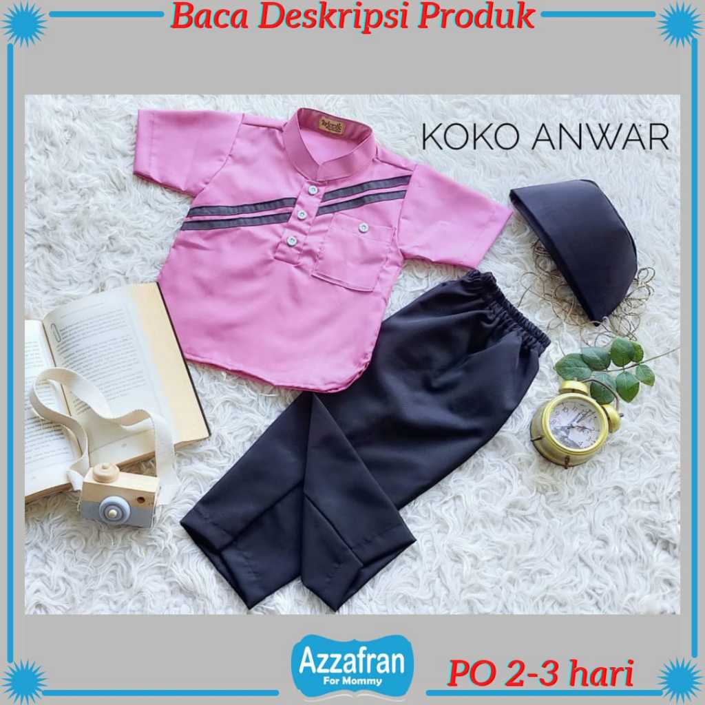 Gamis Shuby & Koko Anwar | Baju Katun Couple Anak Perempuan Seragam Sekolah Paud TK Muslim Diniah