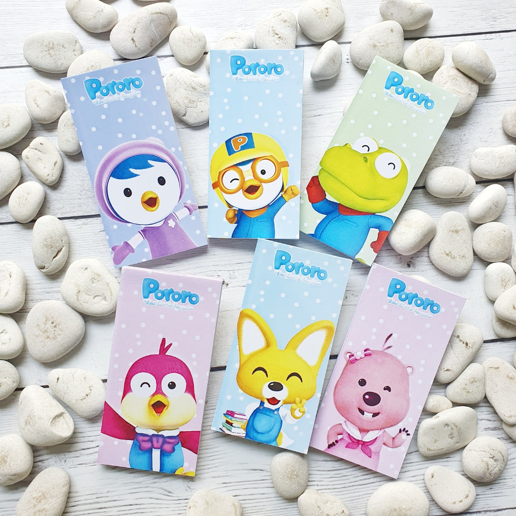 

Pororo Mini Long Notes Buku Catatan Tulis Notebook Kecil Notepad Loopy Petty Penguin Souvenirs Hampers