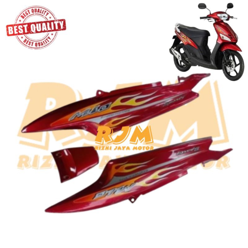 BODY BELAKANG / SAMPING MIO SPORTY MERAH MARUN PLUS STRIPING