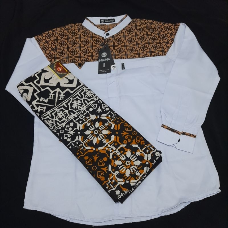 setelan baju Koko dan sarung anak tanggung SD  bahan toyobo / paket lebaran/ hampers khitan / hadiah