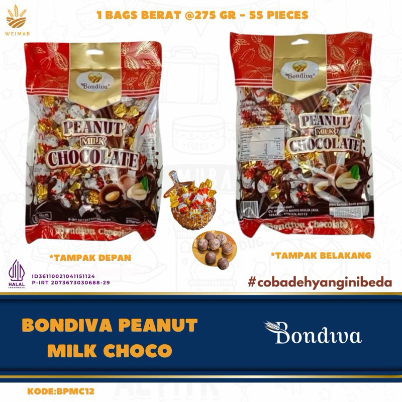 

BONDIVA PEANUT MILK CHOCOLATE 275gr ISI 55pcs