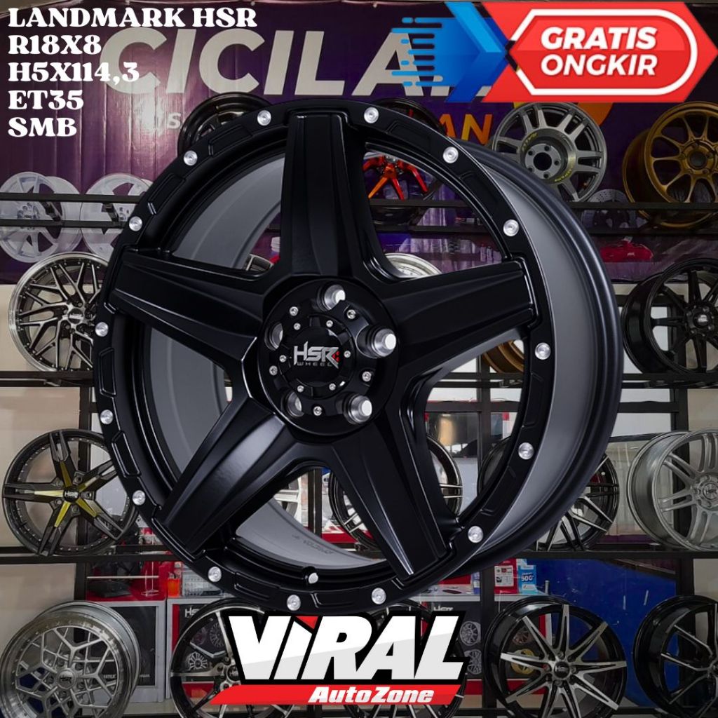 Velg Mobil Ring 18 MODEL OFFROAD HSR LANDMARK R18 LEBAR 8 LOBANG 5 ET35 SMB