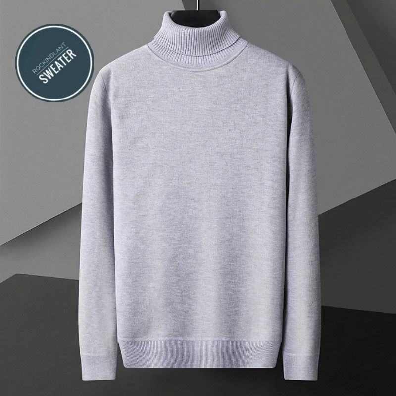 Sweater Rajut Kerah Tinggi/Sweater Turtelneck Pria/Sweater Rajut Cotton Halus