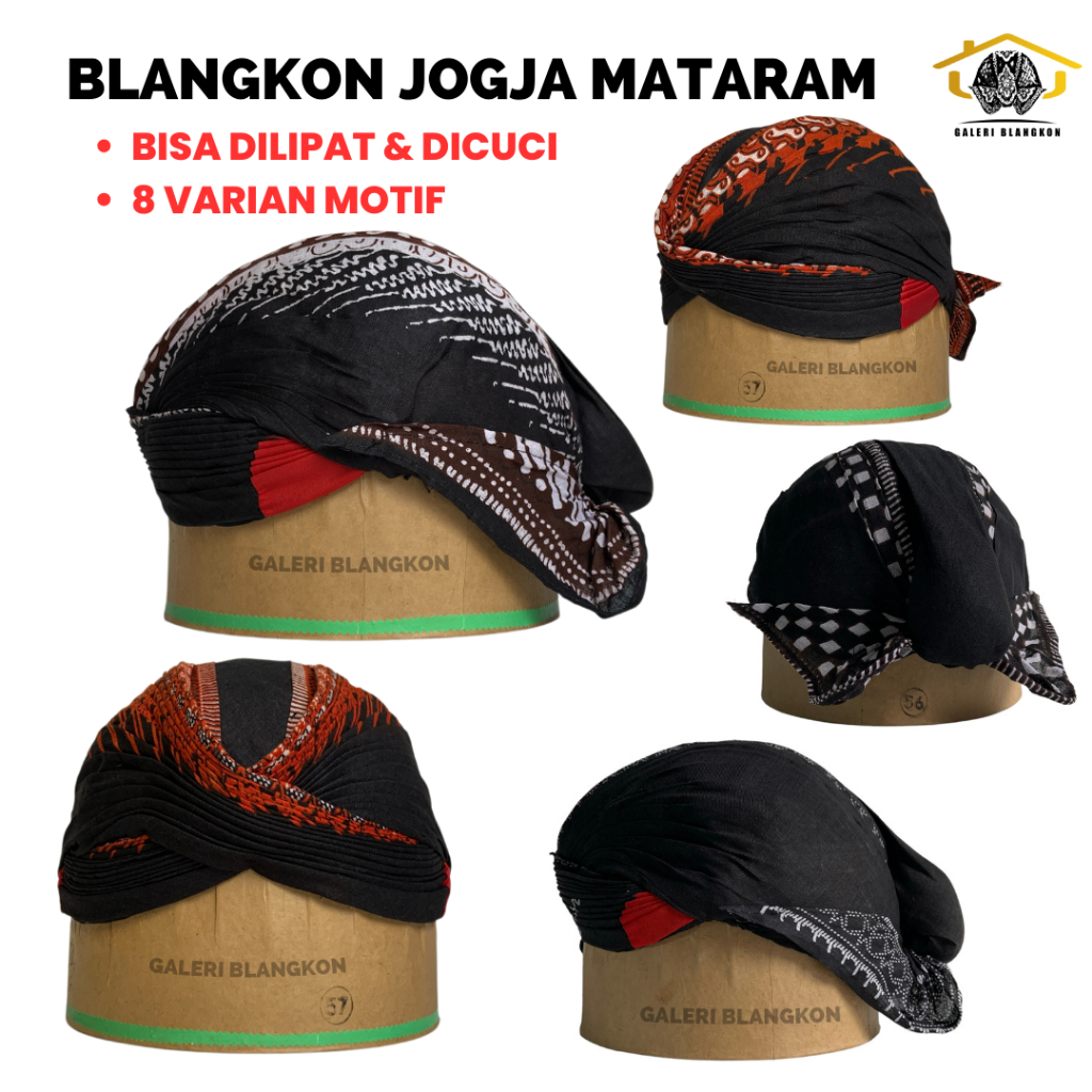 Blangkon Jogja Mataram Lipat Bisa Dicuci Motif Batik Aksesoris Pakaian Tradisional Adat Jawa Among T
