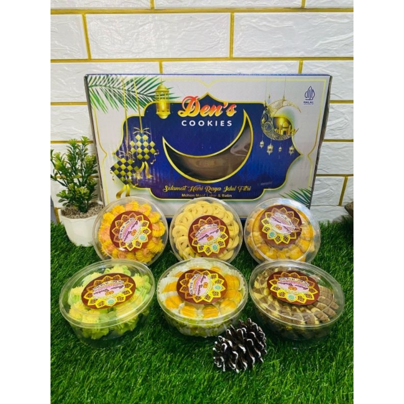 

Paket kue lebaran kue hampers Den's COOKIES ORIGINAL ISI 6 toples