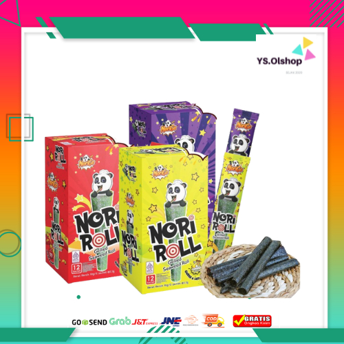 

Snack Korea Nori Roll Grilled Seaweed Roll 1 box isi 12Pcs Rumput Laut 2.5g Rasa Spicy, BBQ & Banana
